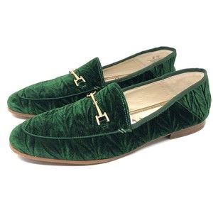 Sam Edelman Loraine Horsebit Loafer Size 9 Emerald Green Velvet Slip On Shoes